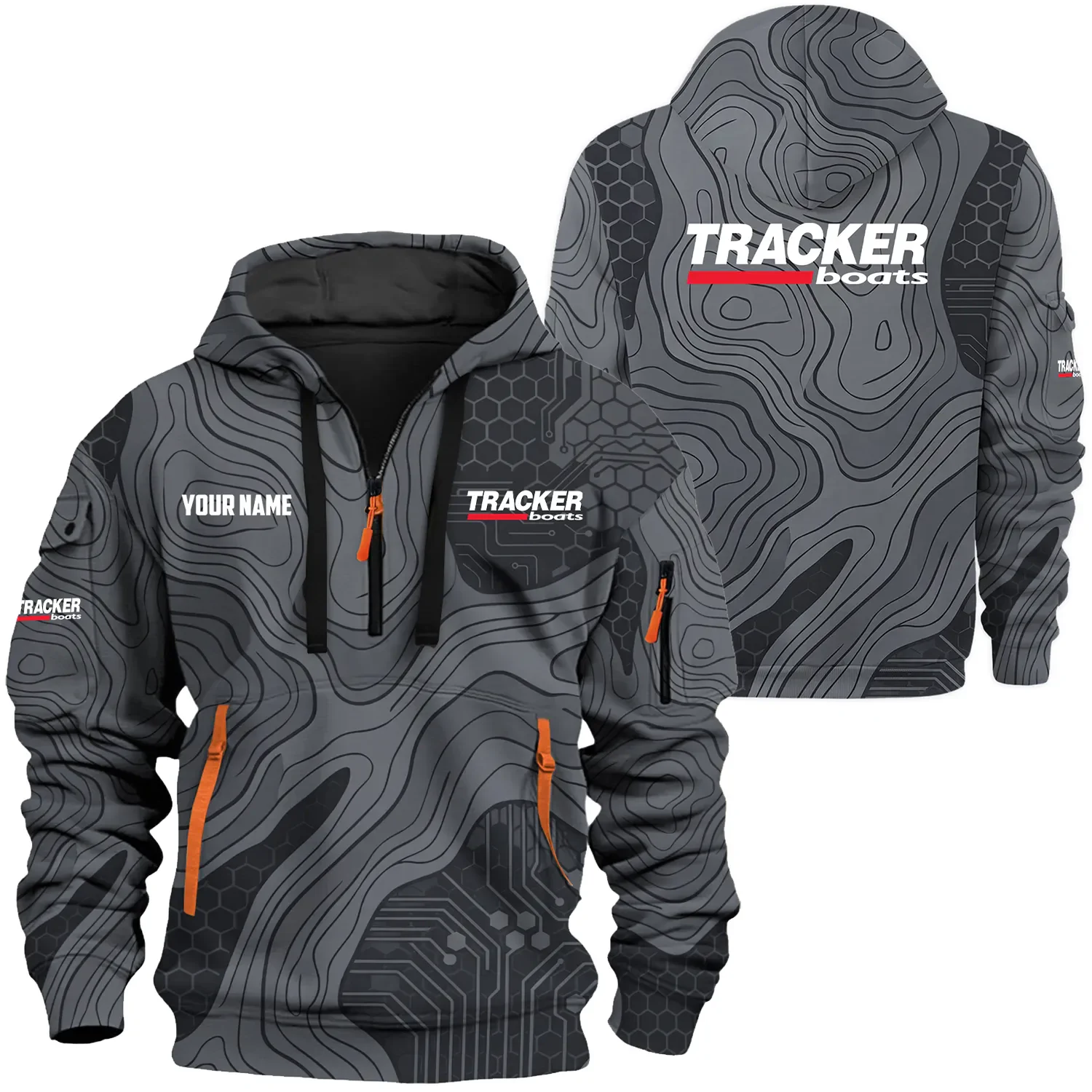 Tracker Exclusive Logo Hoodie Half Zipper, HCAHHHZ15TRZ Tracker Hoodie