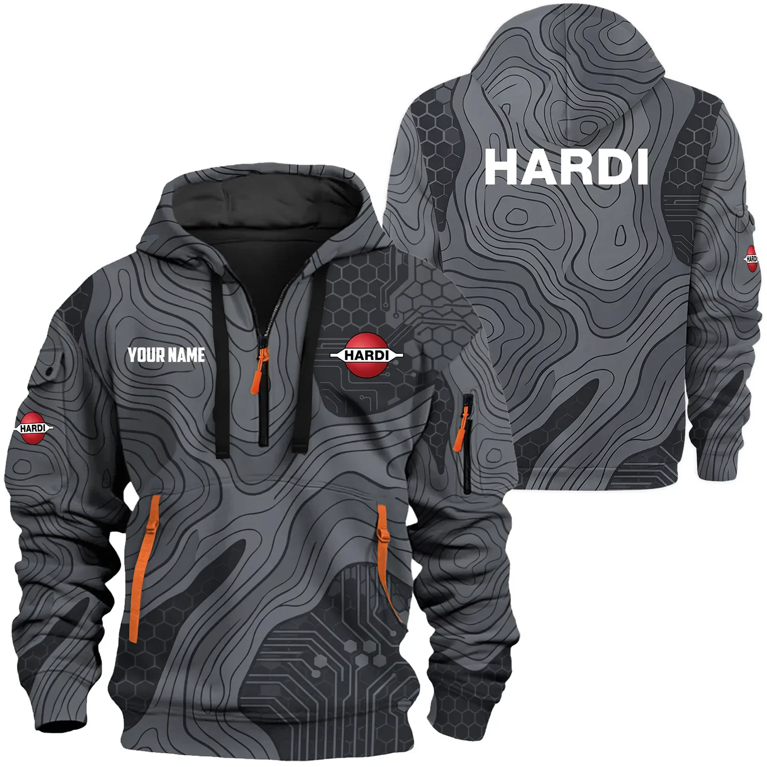 Hardi Exclusive Logo Hoodie Half Zipper, HCAHFAHHZ15HAZ Hardi Hoodie