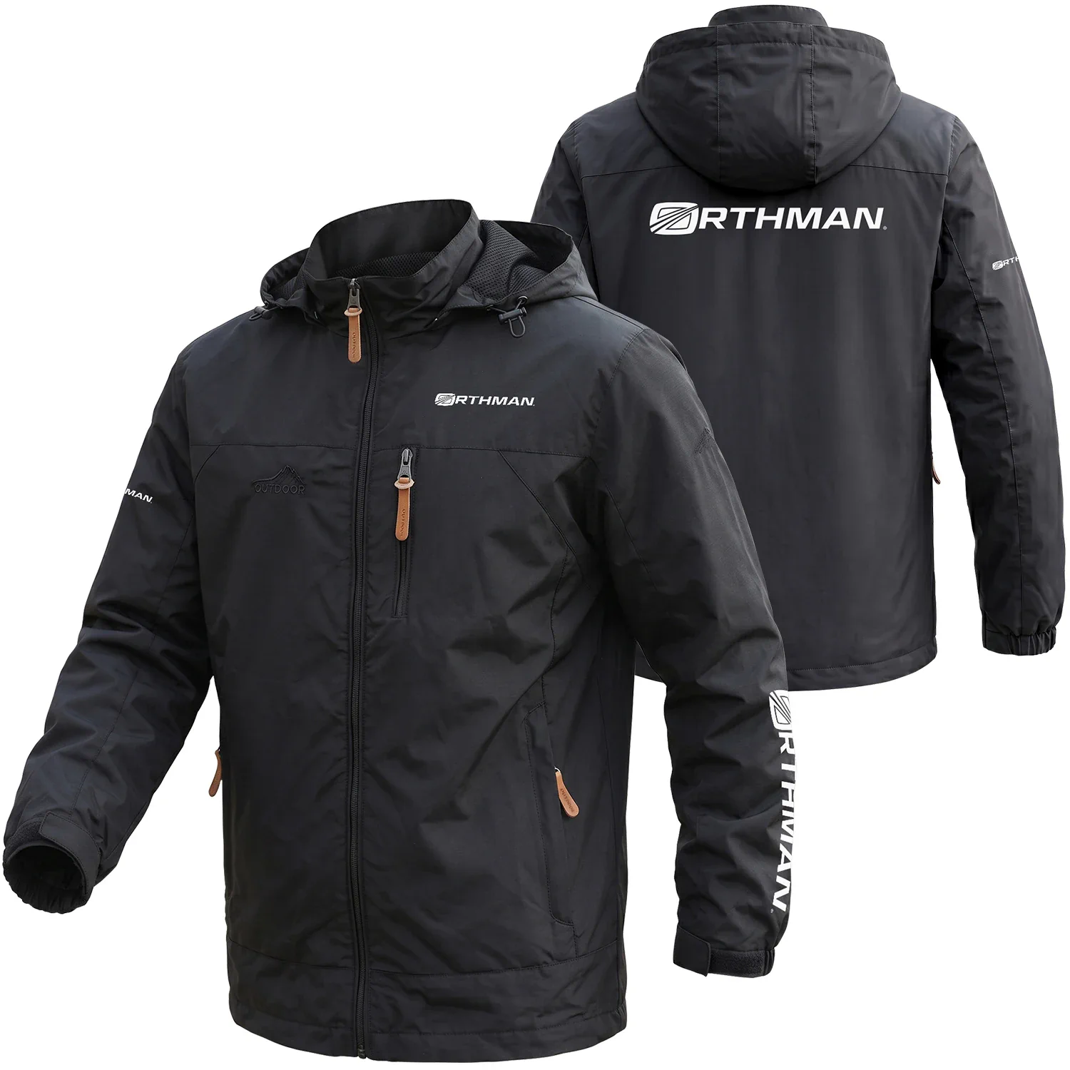 Orthman Exclusive Logo Outdoor Softshell Jacket, OUFAWOJ59OMZ Detachable Hood Waterproof Windproof Orthman Jacket