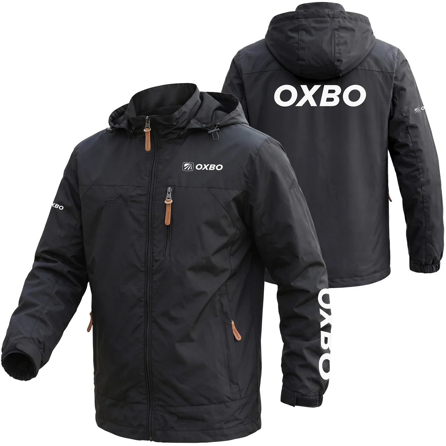 Oxbo Exclusive Logo Outdoor Softshell Jacket, OUFAWOJ59OIZ Detachable Hood Waterproof Windproof Oxbo Jacket