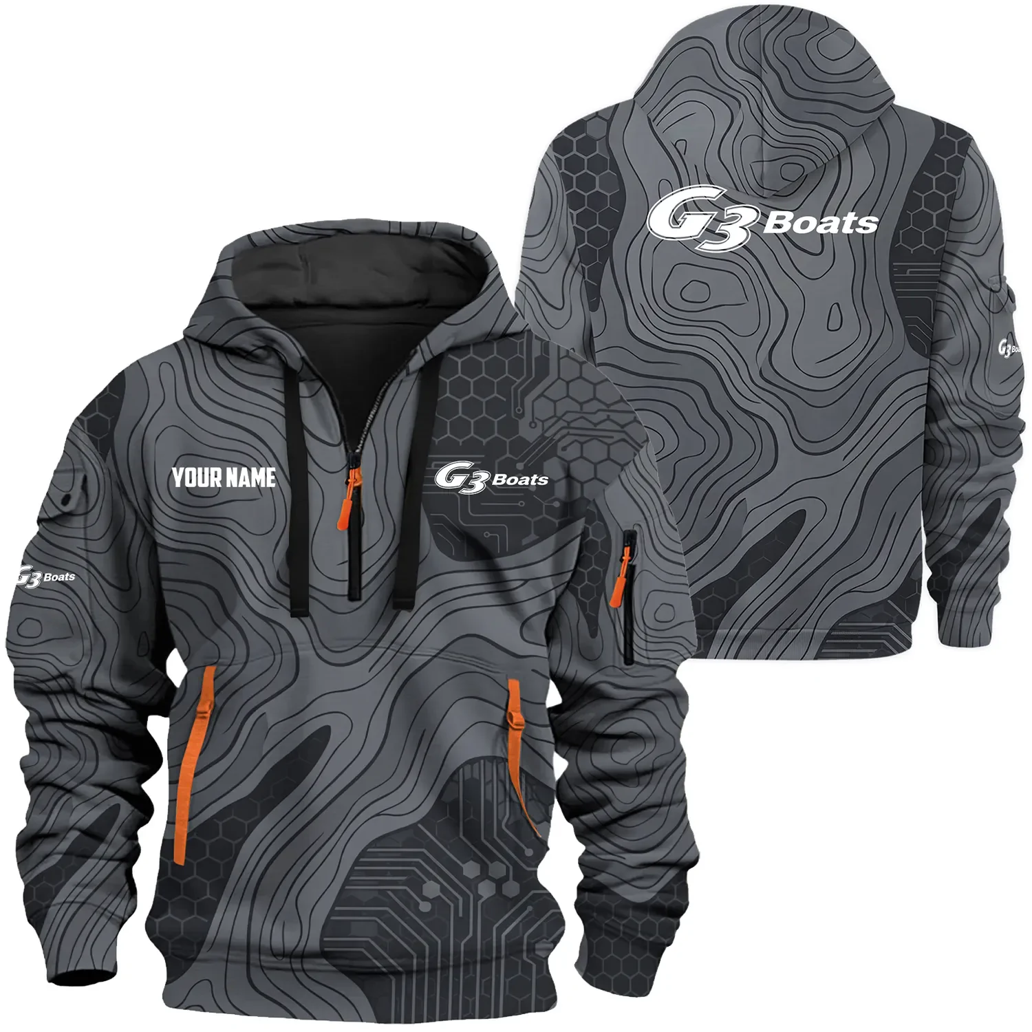 G3 Exclusive Logo Hoodie Half Zipper, HCAHHHZ15G3Z G3 Hoodie
