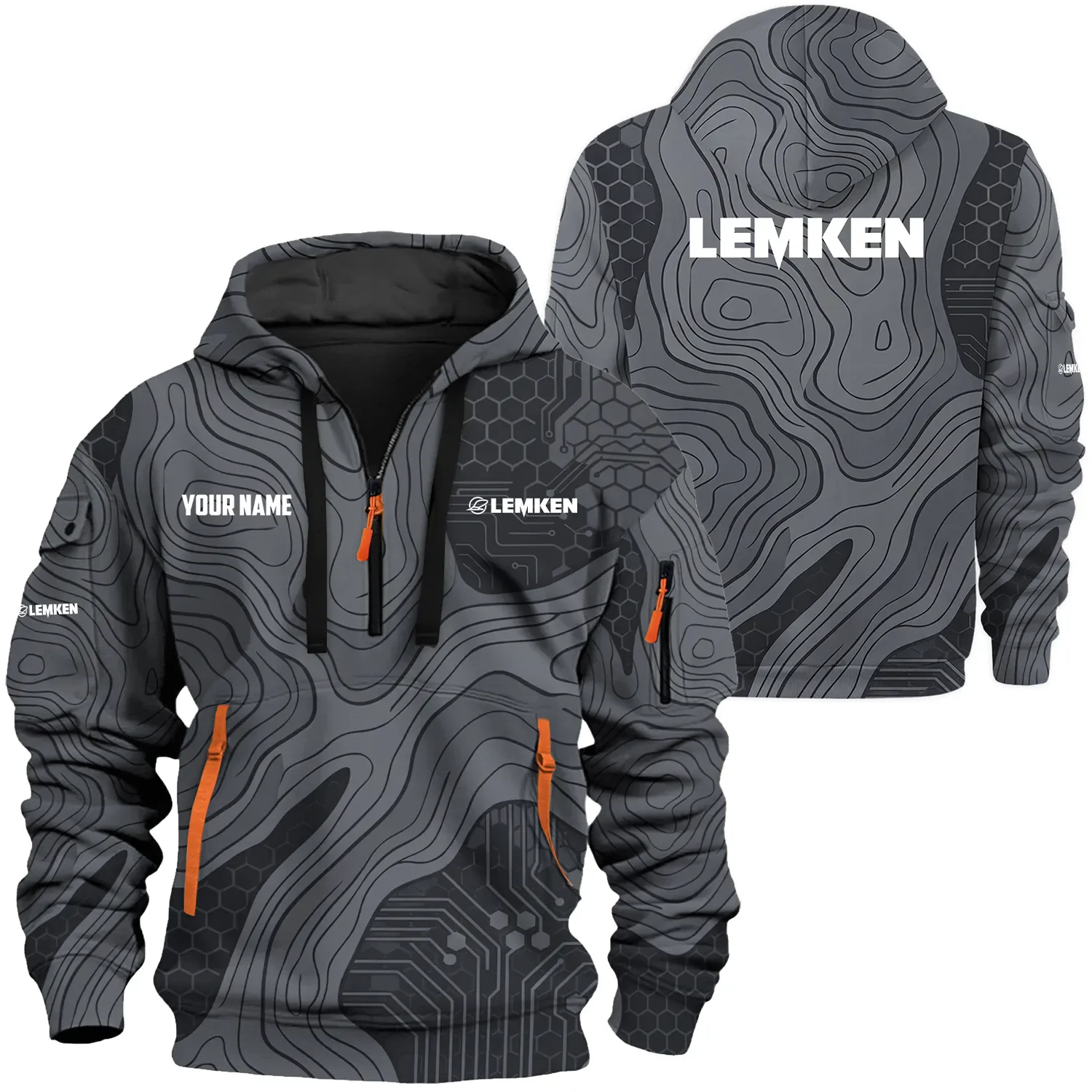 Lemken Exclusive Logo Hoodie Half Zipper, HCAHFAHHZ15LKZ Lemken Hoodie