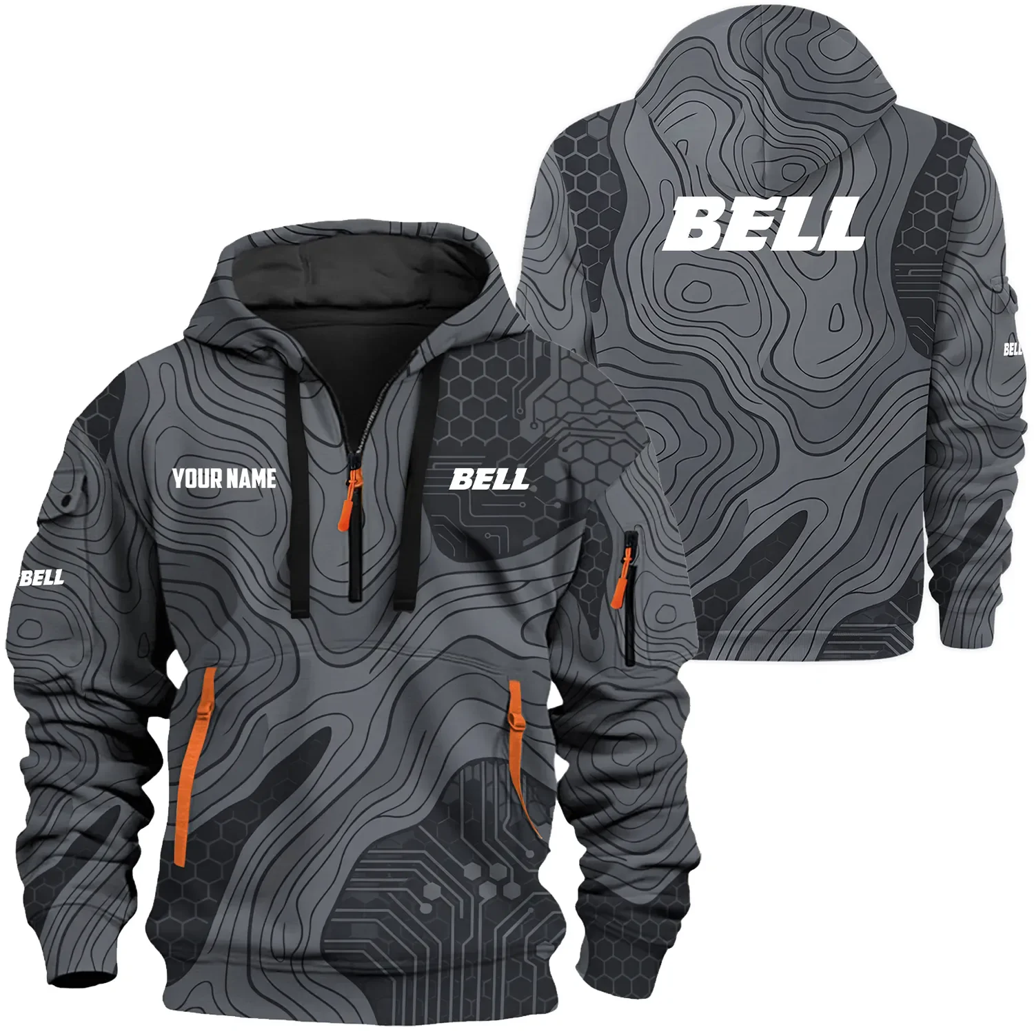 Bell Equipment Exclusive Logo Hoodie Half Zipper, HCAHFAHHZ15BQZ Bell Equipment Hoodie