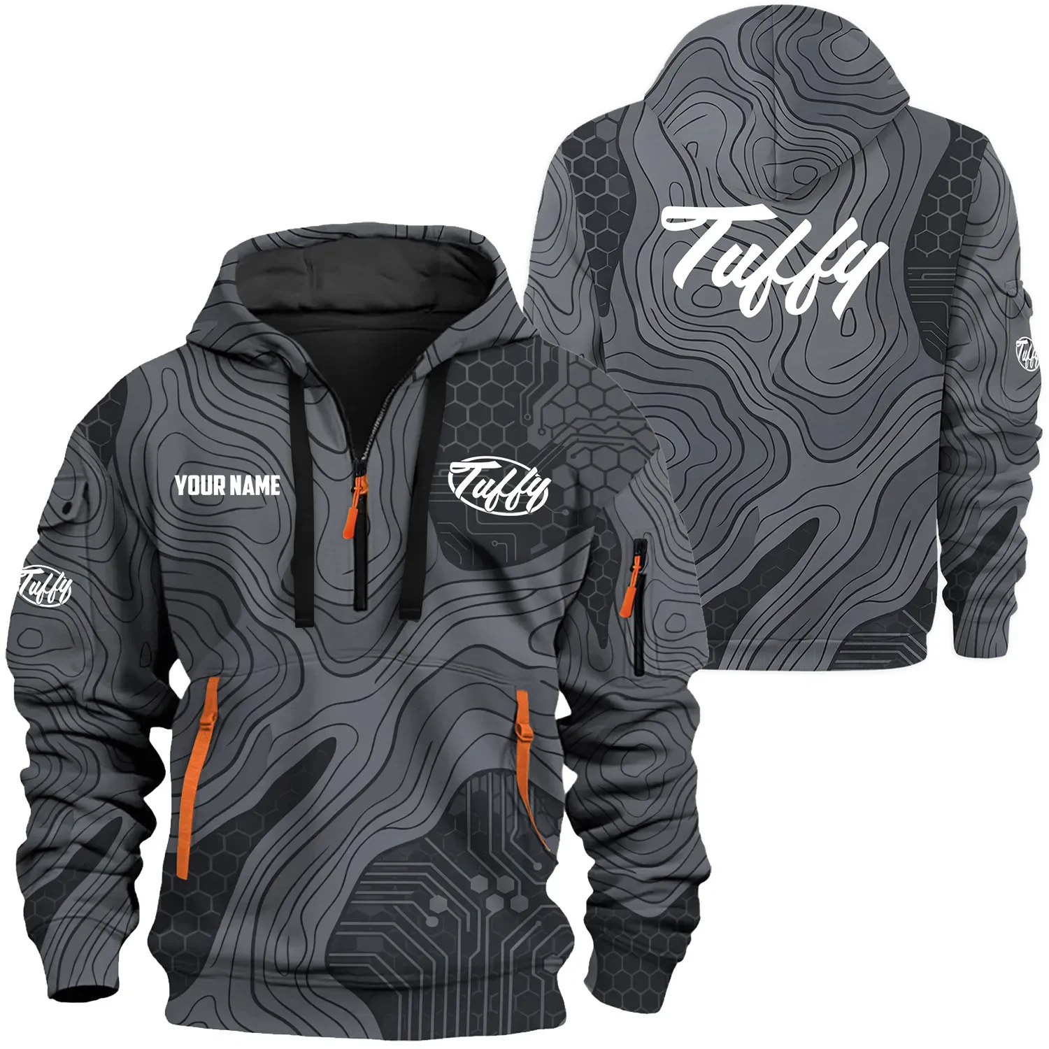 Tuffy Exclusive Logo Hoodie Half Zipper, HCAHHHZ15TUZ Tuffy Hoodie