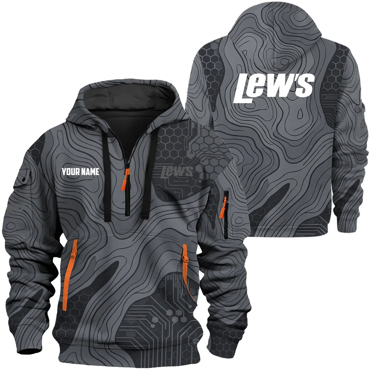 Lew's Exclusive Logo Hoodie Half Zipper, HCAHHHZ15LSZ Lew's Hoodie